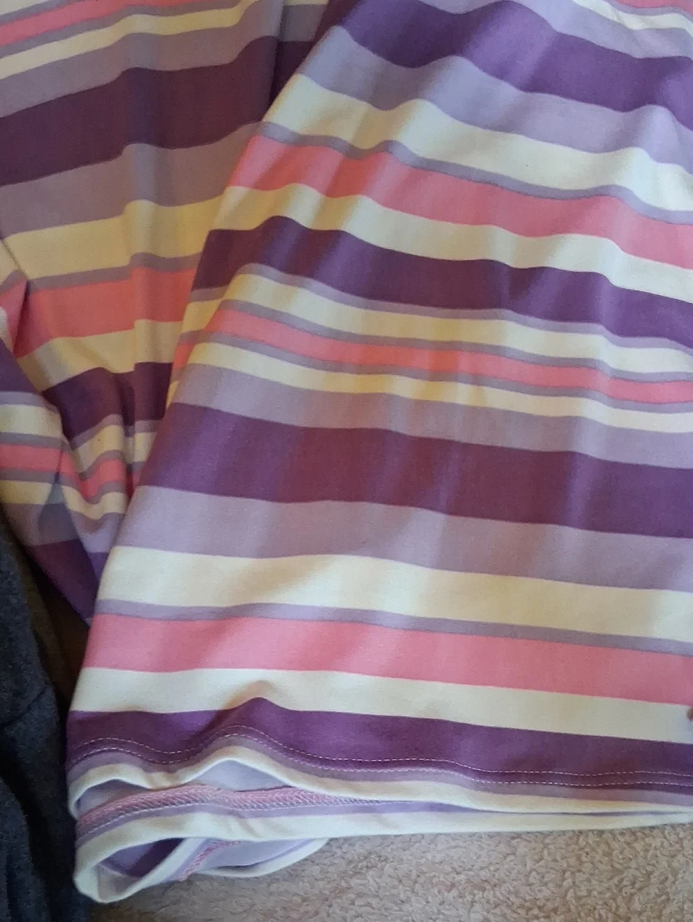 Girls' Purple & Pink Striped Short-Sleeve Dress